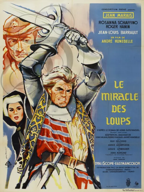 Repro Deco Affiche Cinema Le Miracle Des Loups Jean Marais Papier 190 Ou 310 Grs