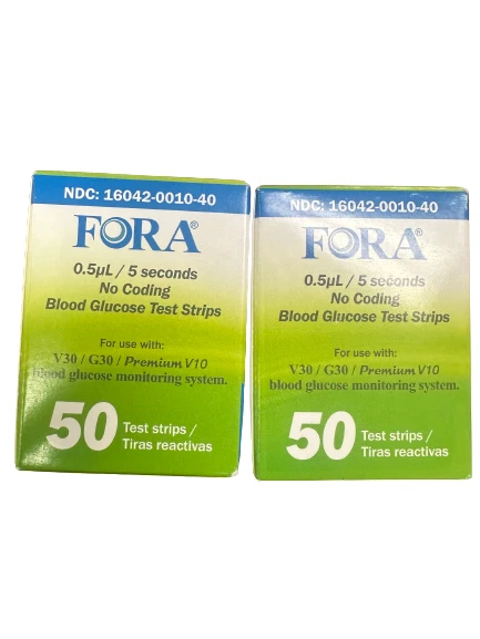 100 tiras reactivas de glucosa en sangre Fora V30/G30/Premium V10 vencimiento gratuito 9/23+