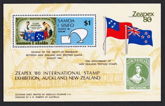 SALE Samoa Flags ZEAPEX '80 Friendship Treaty MS 1980 MNH SG#MS573 Sc#533