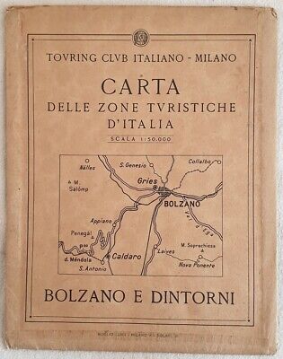 Carta geografica anteguerra MERANO E DINTORNI Alto Adige Sud Tirolo 
