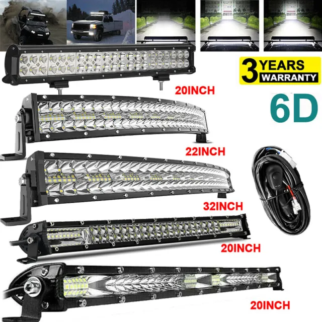 Curved 22/32/20"LED Light Bar Spot Flood Combo Driving Offroad For 4X4 Truck