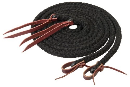 Silvertip Hollow Braid Split Rein 5/8-Inch x 8-Feet Black