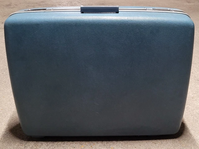 Valise De Voyage Vintage Rigide – Bleue – Sans Marque – Bon état