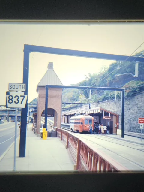 Pittsburgh PCC Trolley Train PAT Transit VTG 35mm Railroad Photo Slide 1985