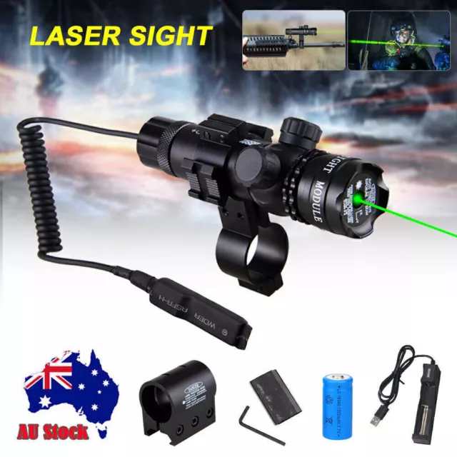 Green Dot Laser Sight Rifle Gun Scope Rail & Barrel Mount Pressure Switch AU