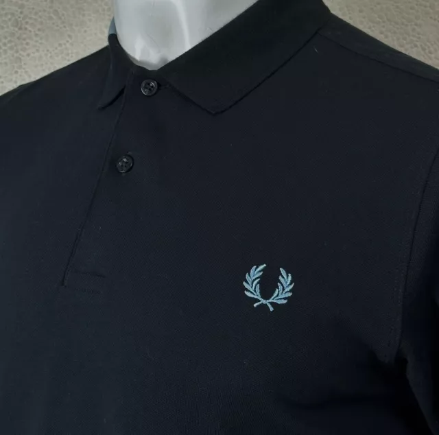 Fred Perry | BNWT Abstract Collar Pique Polo Shirt M (Black) Mod Skins 60s Ska