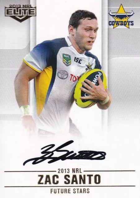 2013 Nrl Elite Future Stars Signature Fs4 Zac Santo North Qld Cowboys #087 / 105