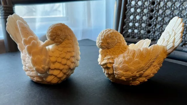 "Doves of Peace" Classic Figures Set of 2 Alabaster