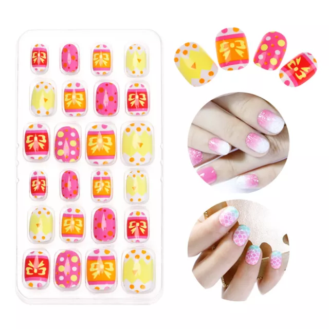 de manucure Pointe des ongles Faux ongles pour enfants Portable Faux ongles