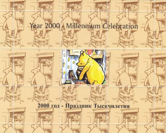 (50034) Winnie-the-Pooh Millennium Tadjikistan MNH 2000 CINDERELLA