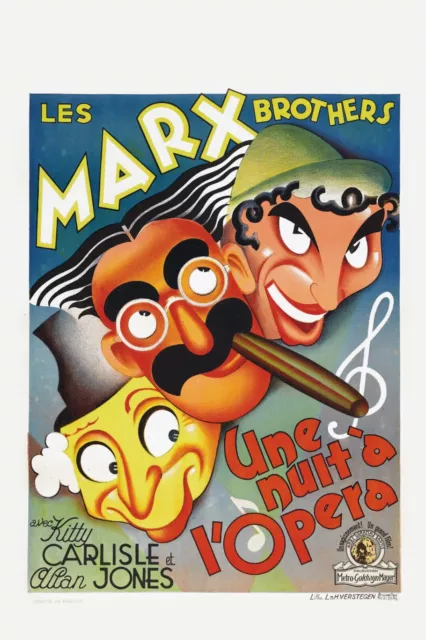 Une Nuit À L'opéra, Les Max Brothers, Repro Affiche De Cinema Vintage (60X80)