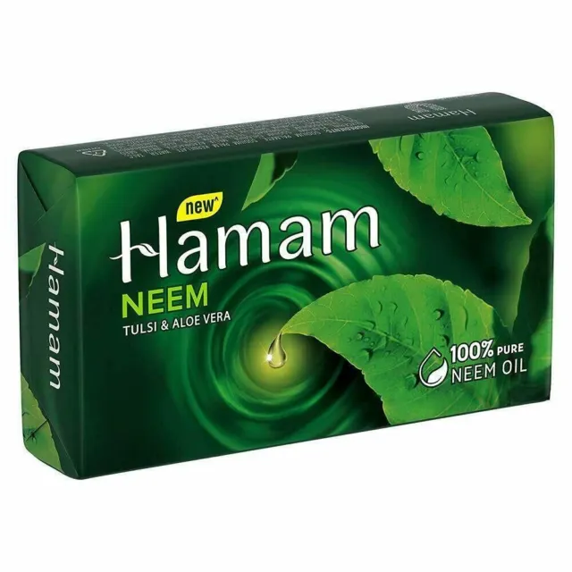 2 barras de jabón Hamam con ingredientes naturales Neem Tulsi y aloe vera -...