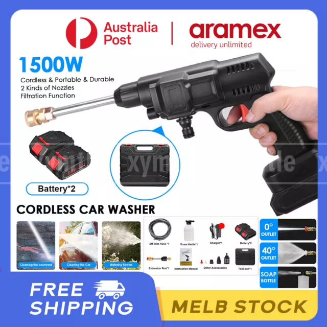 Cordless Electric High Pressure Water Spray Car Gun Portable Washer Cleaner Yard