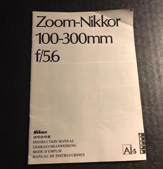 Zoom Nikon Nikkor AIS 100-300 Mm F/5.6 – Objectif MICRO – Monture Nikon – Occasion