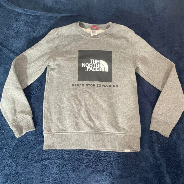 The North Face Boys Jumper Size L Large GREY Sweater
