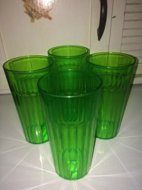 Arrow Neon Green Tumblers Glasses Set of 4 16 oz Hard To Find Color