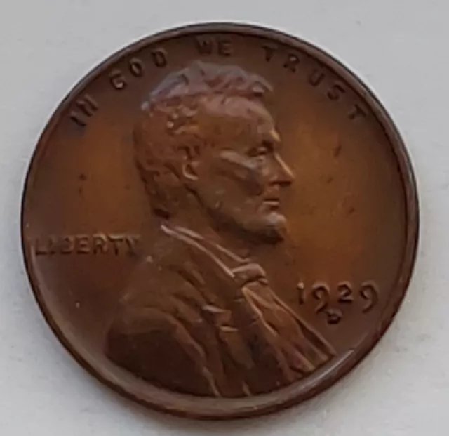 Twenties Lincoln Cent-1929 Denver Lincoln Cent Wheat Penny About Uncirculated