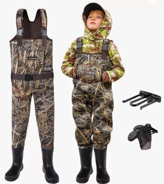 HISEA Kids Neoprene Waders Insulated Toddler Children Hunting ATV Driving Waders