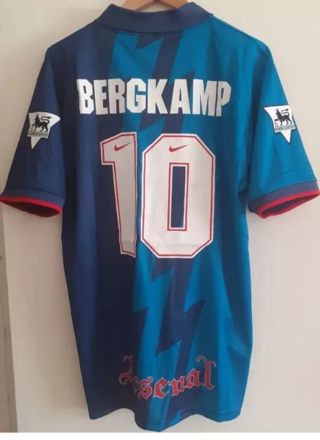 Arsenal 95/96 Away Retro #10 Bergkamp Classic Shirt Size Large