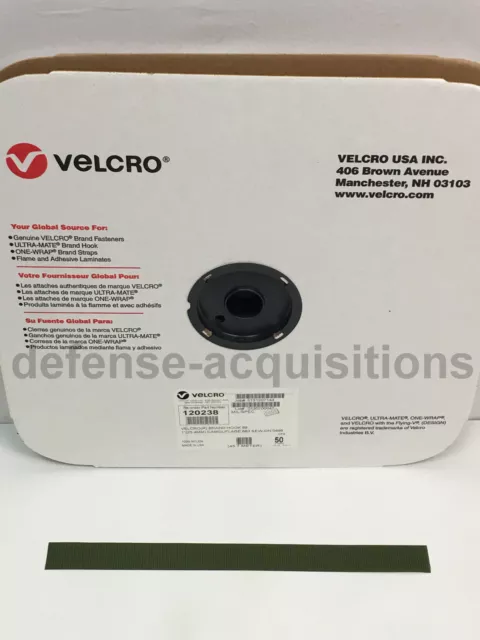 1 INCH VELCRO® Brand HOOK Fastener- Sew On Mil-Spec Military Tape CAMO GREEN