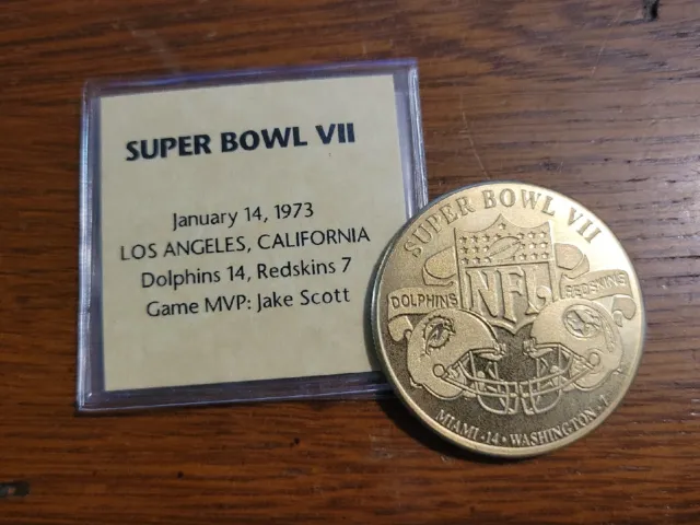 NFL Super Bowl VII Flip Challenge Coin Miami Dolphins vs Washington Redskins