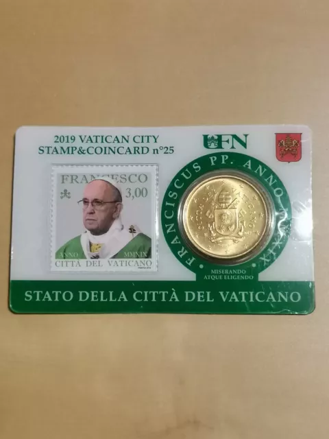 Vatikan Coincard 50 Cent 2019 + Stamp No. 25