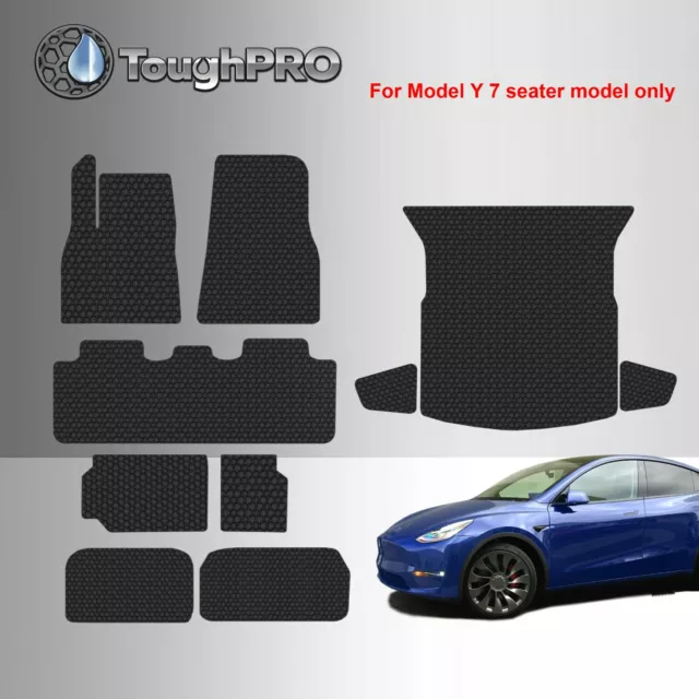 TOUGHPRO FLOOR MATS Black For Tesla Model Y Long Range 7 Seater 2021