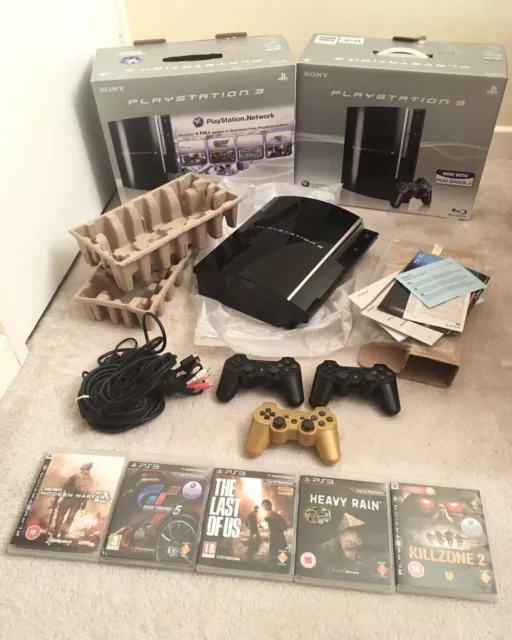 SONY PLAYSTATION 3 console 160gb, piano black, UK PAL version, boxed with  games £29.99 - PicClick UK