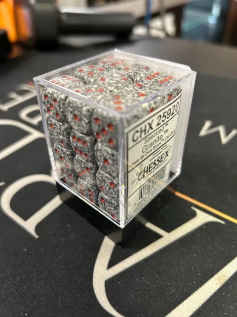 Chessex D6 Cube Gemini Set Of 36, 12mm - Speckled Granite