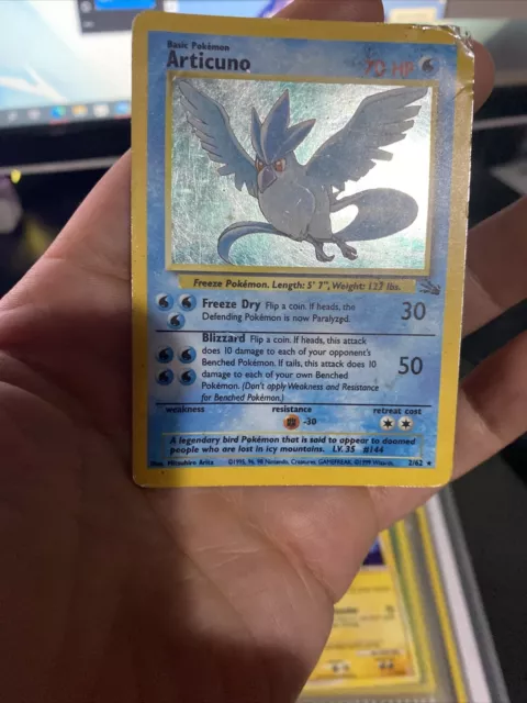 Pokemon Card Articuno 2/62 Holo Rare Fossil Set 1999 WOTC HP