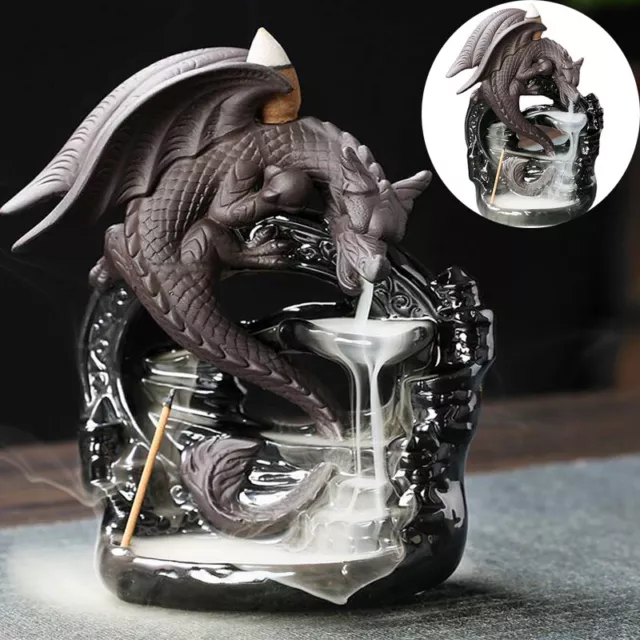 Incense Burner Incense Pterosaur Waterfall Backflow Ceramic Stick Holder Dragon