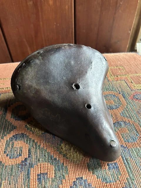 Selle Vélo Enfant Ancienne En Cuir Marron, Biquet, Pour Vélo De Route Ou Course