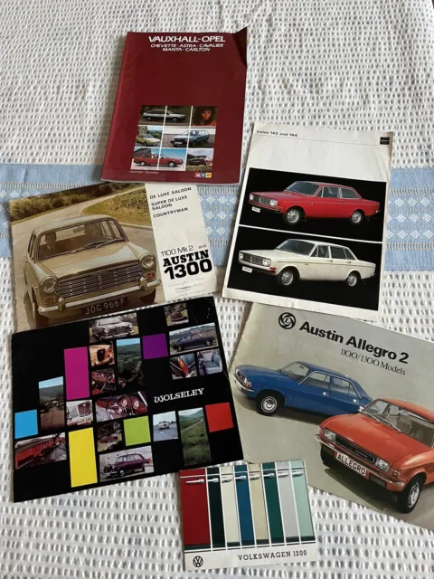 1960s/70s/80s Vintage Car Brochures VW Beetle, Vauxhall, Austin, Volvo, Wolseley