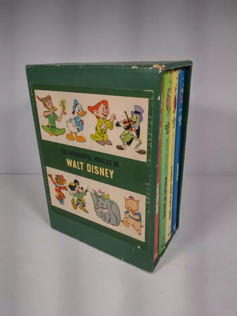 The Wonderful Worlds of Walt Disney Golden Press 4 Book Box Set 1965 Vintage