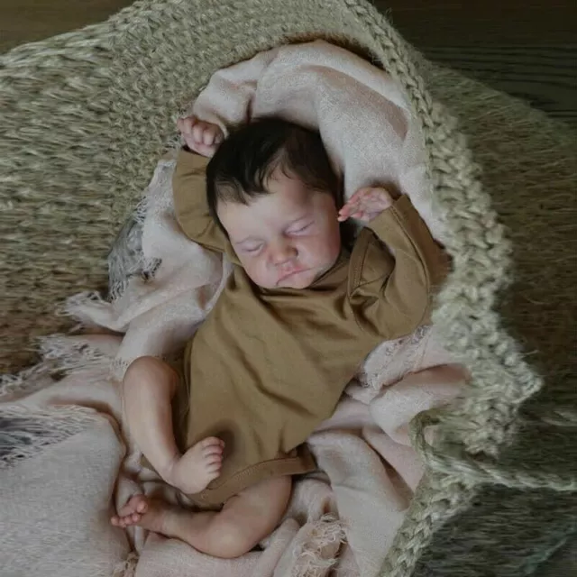 UK 19in Lifelike Reborn Baby Boy Doll Vinyl Body Newborn Doll Kids Birthday Gift