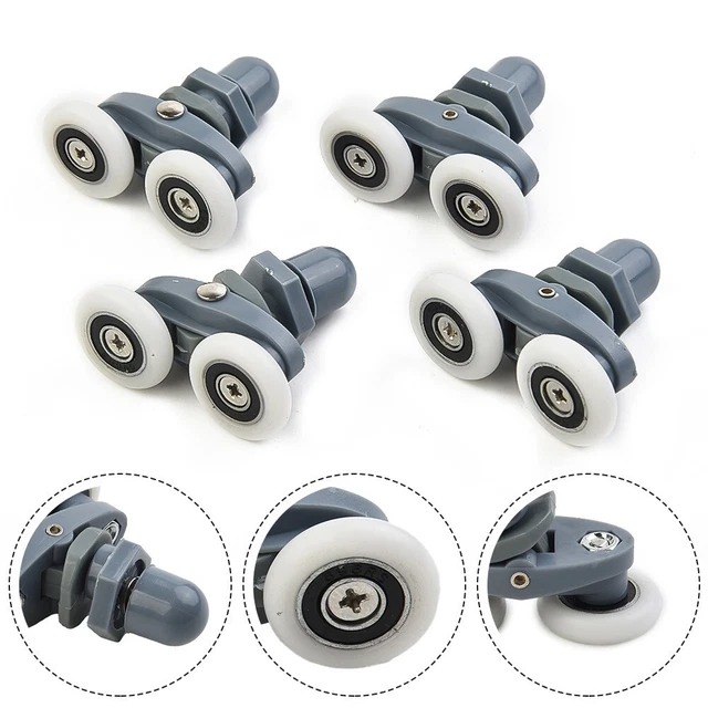 Set Di 8 Rulli Per Porta Doccia - Ruote Da 20 Mm Con Giunto A Sfera, Compatibili Con Molte Cabine Doccia, Codice LW045