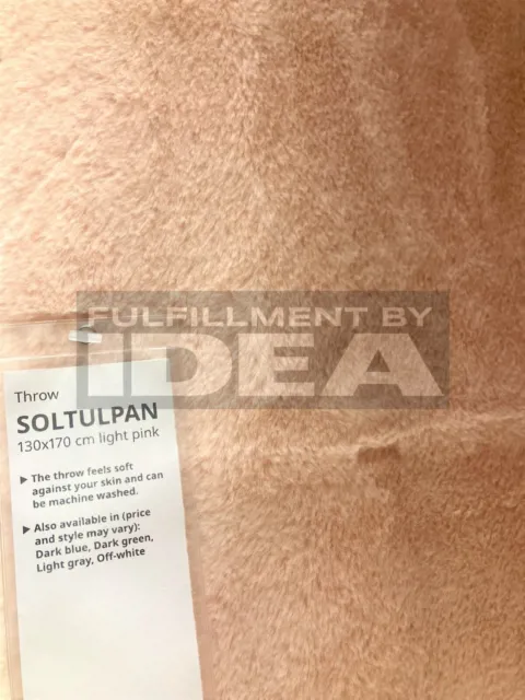 Brand New IKEA SOLTULPAN 51x67 " Light Pink Throw 305.441.37