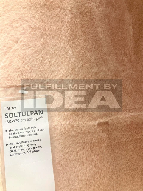 Brand New IKEA SOLTULPAN 51x67 " Light Pink Throw 305.441.37