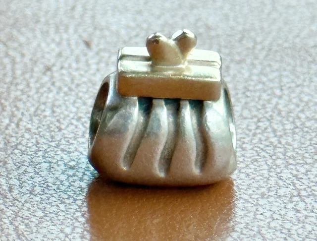 Authentic Pandora Sterling Silver 14k Two Toned Clutch Purse Charm Bead