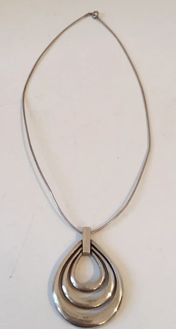 Collier Pendentif Maille Serpent Avec Lame Rasoir - Longueur 50 Cm Or - Bijou Vintage