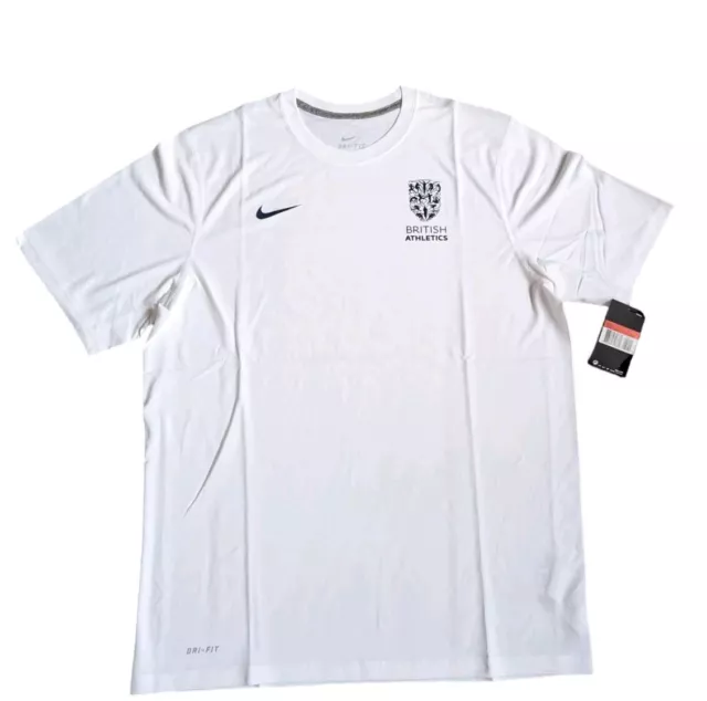 Nike British Athletics Track T-Shirt Large Brand New With Tags White Dri-Fit