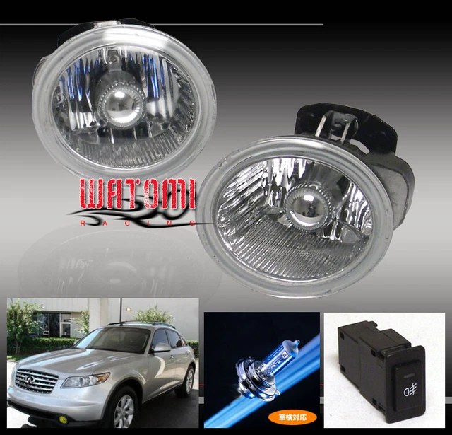 Bumper Chrome Fog Lights Lamp Left+Right For 02-04 Altima/03-05 Murano/Fx35 Fx45