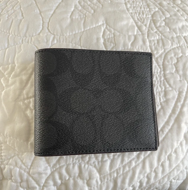 NWT COACH F66551 Men s ID Billfold Wallet in Signature Canvas
