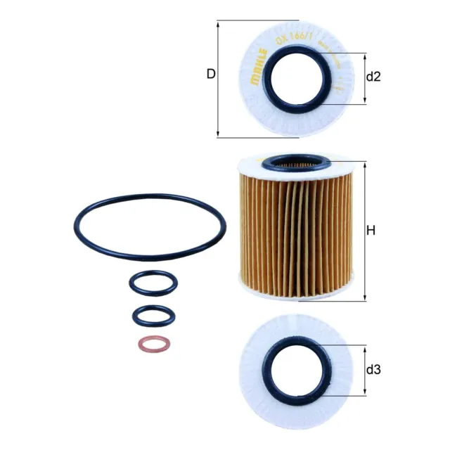 Ölfilter MAHLE OX 166/1D für BMW 3er Z4 Roadster X3