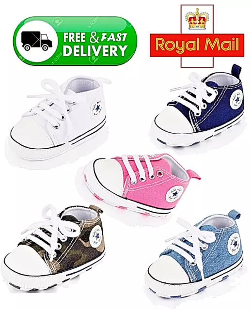 Newborn Baby Boy Girl Pram Shoes Infant Sneakers Toddler PreWalker Trainers 0-18