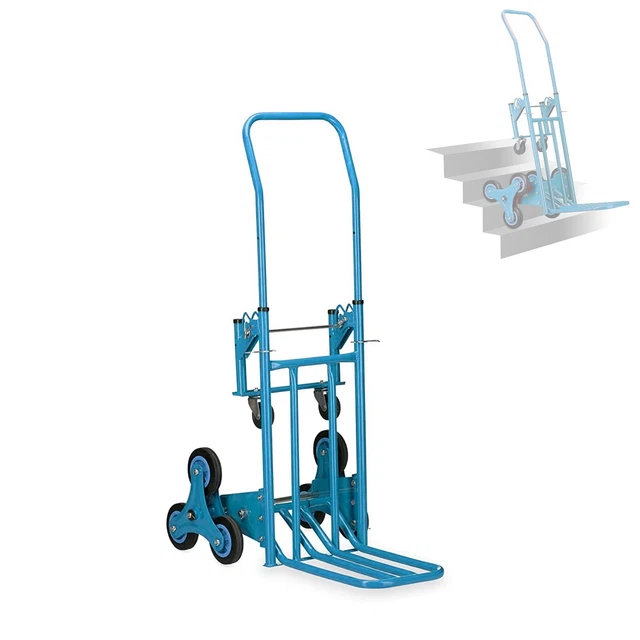 Carrello Per Scale 8 Ruote Portapacchi Manuale Da Trasporto Max 200Kg Pieghevole