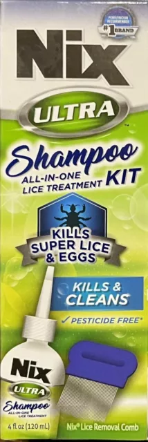 Nix Ultra Lice & Eggs Treatment Kills Super Lice w/Comb Pesticide Free EX 10/24