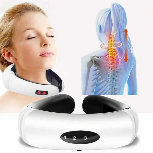Masseur De Cou électrique à Impulsions EMS – 2 Points De Massage, Soulagement Des Tensions, Portable Et Rechargeable