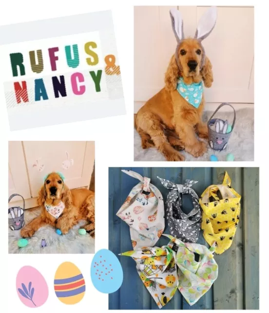 Handmade Easter Tie On Dog Bandana Neckerchief Scarf