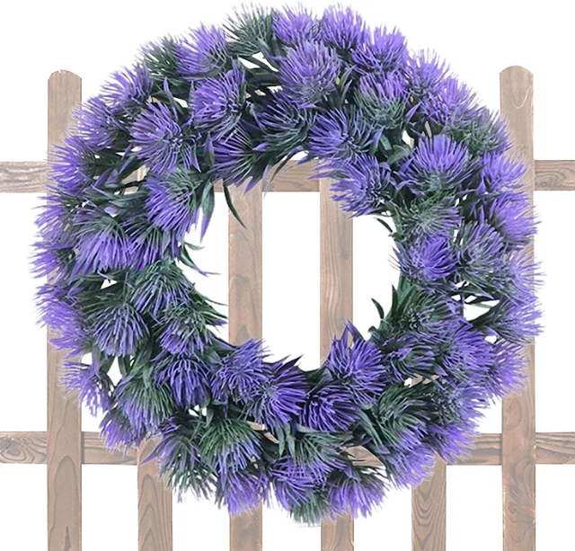 Lavender Wreaths Door Artificial Flower Indoor Outdoor Farmhouse Front Door Wall